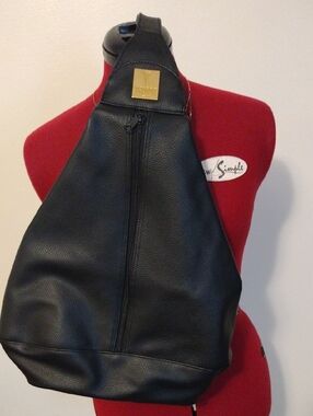 Pebbled Leather Sling Bag